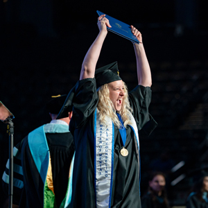 CCU Mental  Health Counseling student graduating at commencement 2025